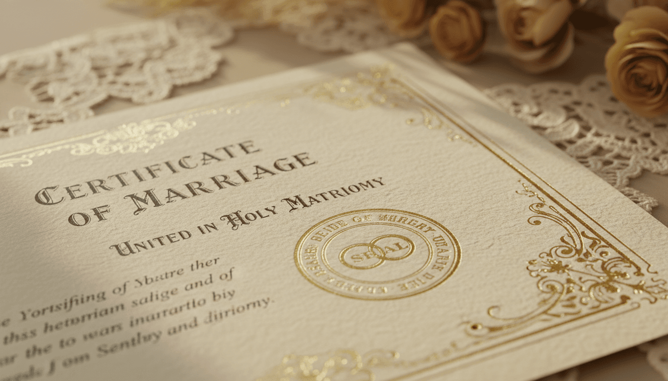 Marriage certificate with apostille authentication
