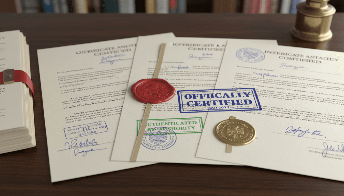 Standard apostille certification