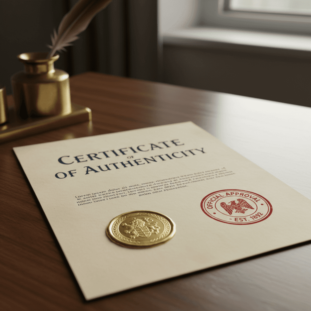 Professional reviewing an official document with an apostille stamp