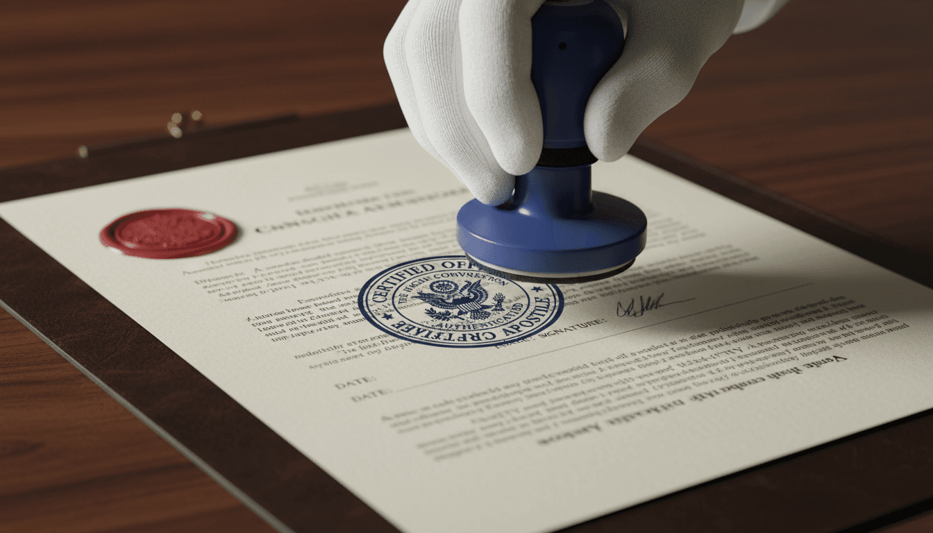 Apostille stamp on certified document