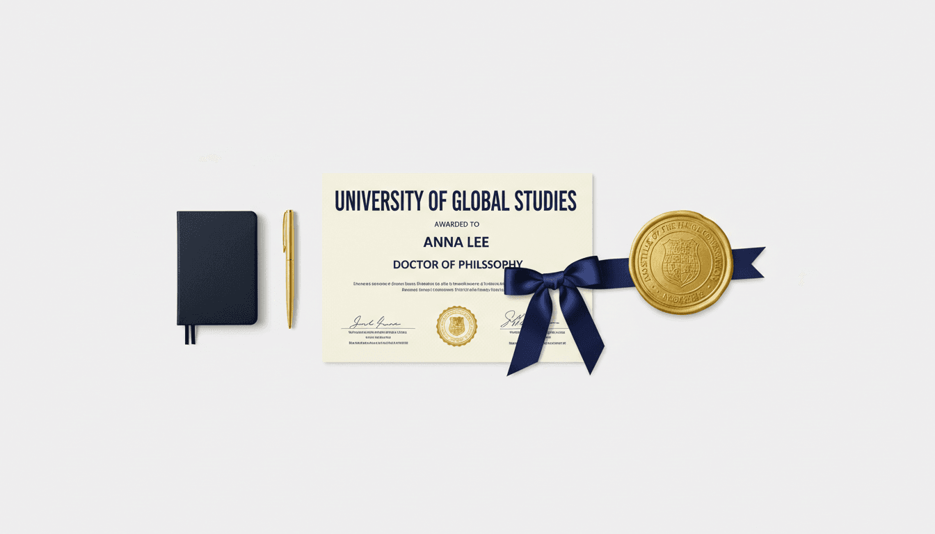 Educational degree with apostille seal